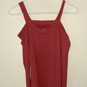 Aeropostale coral cold shoulder ribbed top S